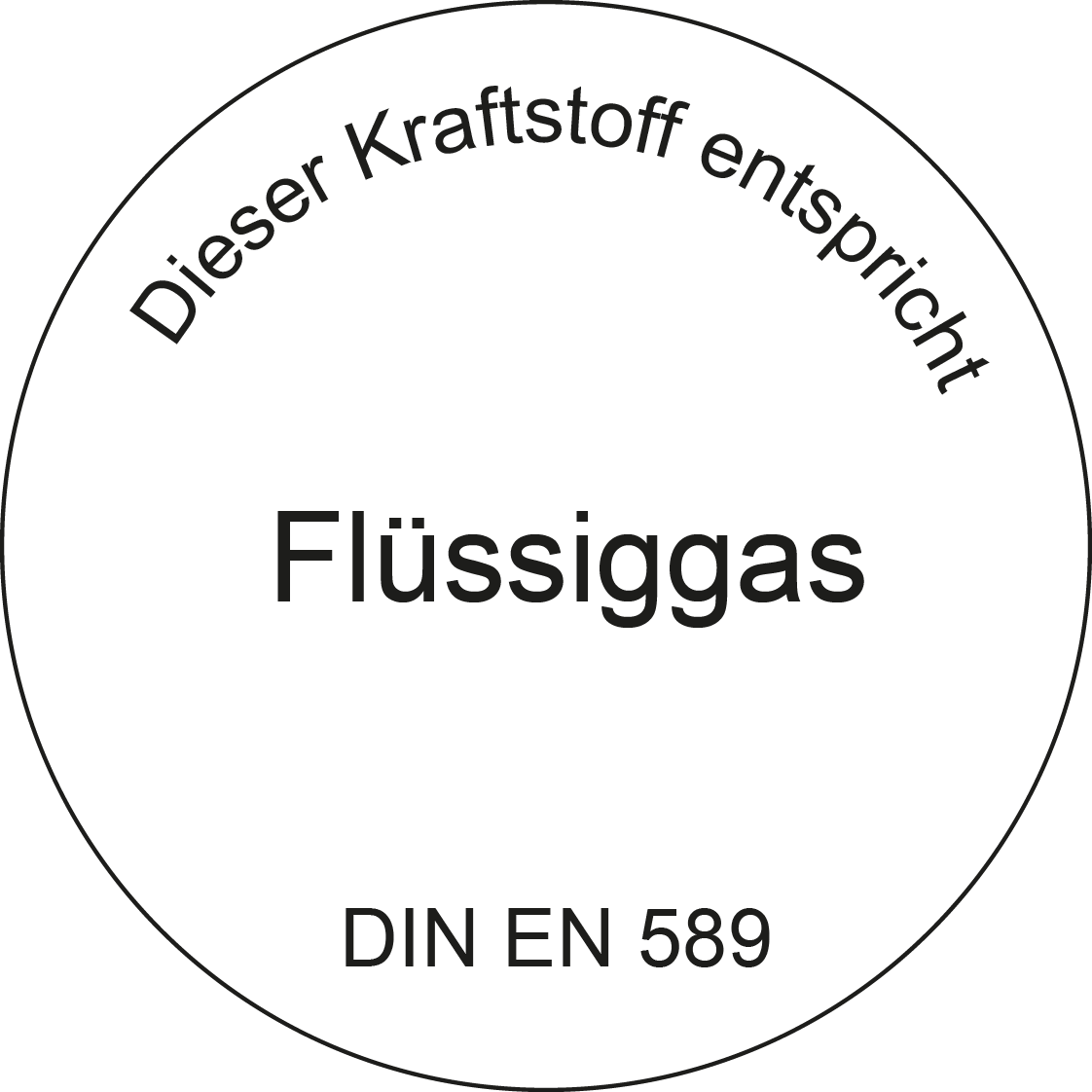 Zapfsäulenaufkleber für Flüssiggas nach DIN EN 589.