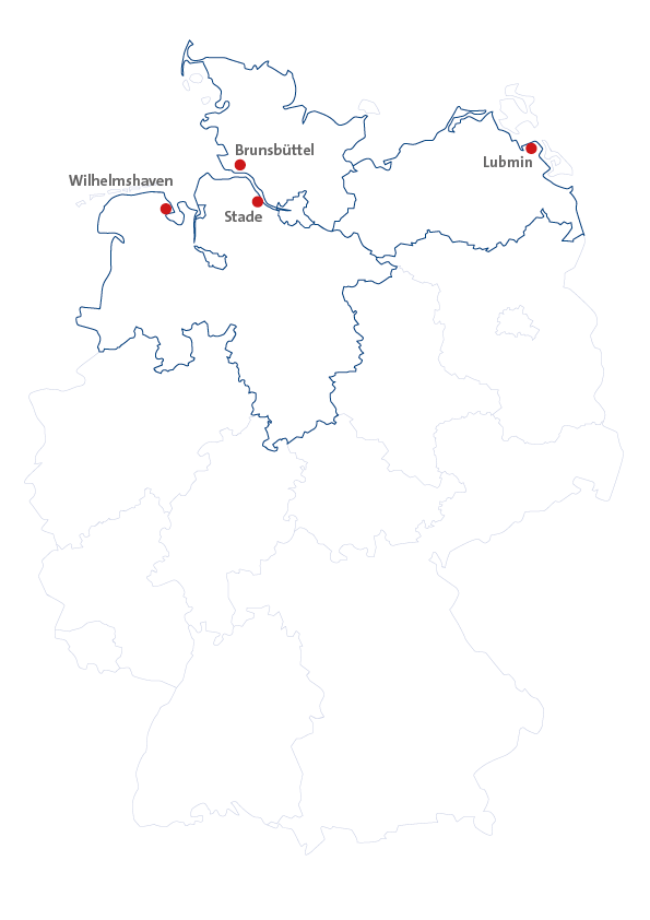 LNG-Terminals: Standortkarte Deutschland